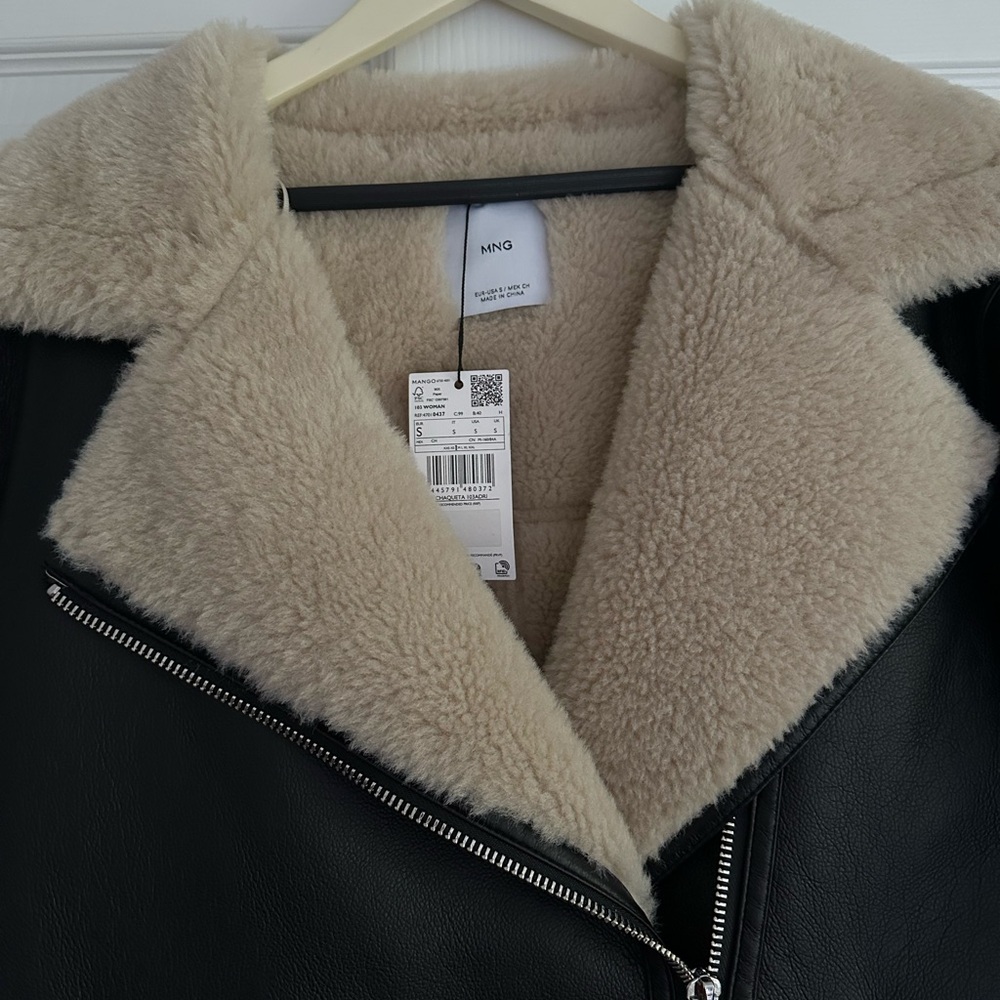 NWT Mango Faux Shearling-Lined Jacket - Picture 4 of 5